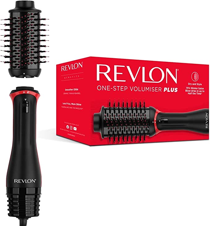 Revlon One-Step Volumizer PLUS Ceramic Hair Dryer and Hot Air Brush, Black  