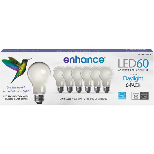 Feit Electric Enhance 60 Watt Daylight LED Replacement Bulbs, 6 ct